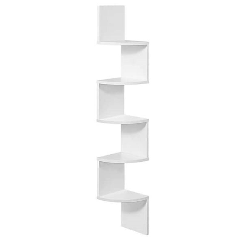 Elegant White Corner Bookshelf by VASAGLE