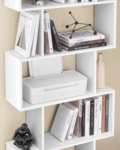 White Wooden Bookcase by VASAGLE - Elegant Shelf for Books