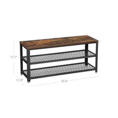 VASAGLE Shoe Rack Bench, 3-Tier Organizer