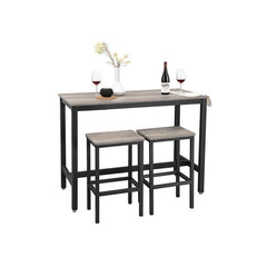 Modern Bar Table & Stool Set: Greige & Black VASAGLE