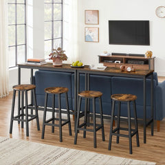 Modern Bar Table & Stool Set: Greige & Black VASAGLE