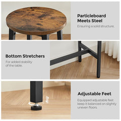 Modern Bar Table & Stool Set: Greige & Black VASAGLE