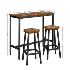 Modern Bar Table & Stool Set: Greige & Black VASAGLE