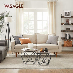 VASAGLE Coffee Tables Set of 2 Side Tables Robust Steel Frame for Living Room Bedroom