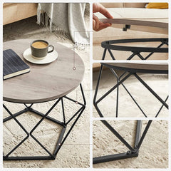 VASAGLE Coffee Tables Set of 2 Side Tables Robust Steel Frame for Living Room Bedroom