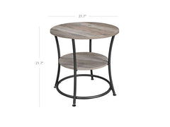 VASAGLE Round End Table Featuring 2 Shelves Side Table