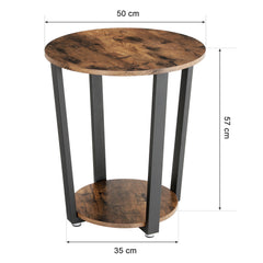 VASAGLE Side Table End Table Rustic Brown and Black