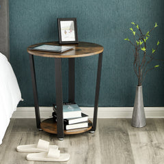 VASAGLE Side Table End Table Rustic Brown and Black