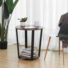 VASAGLE Side Table End Table Rustic Brown and Black