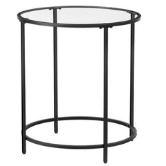 Black Round Side Table by VASAGLE Bedside Table