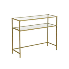 Gold Glass Console Sofa Table by VASAGLE
