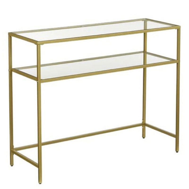 Gold Glass Console Sofa Table by VASAGLE