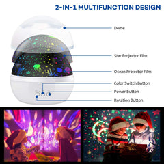 Night Light Projector Sky Projector 8 Colors Mode Led Night Lights Projector For Kids Baby Bedroom - The Shopsite