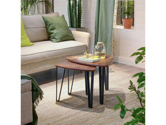 VASAGLE Set of 3 Nesting Coffee Tables - Space-saving Furniture