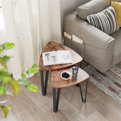 VASAGLE Set of 3 Nesting Coffee Tables - Space-saving Furniture