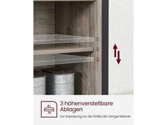 VASAGLE Kitchen Cabinet, 2 Sliding Doors, Storage