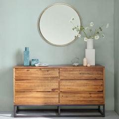 Round Wall Mirror Bathroom Makeup Mirror 60Cm Vanity Shape Gold Color - The Shopsite