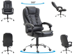 Office Chair (Black) with Retractable Footrest - The Shopsite