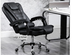 Office Chair (Black) with Retractable Footrest - The Shopsite