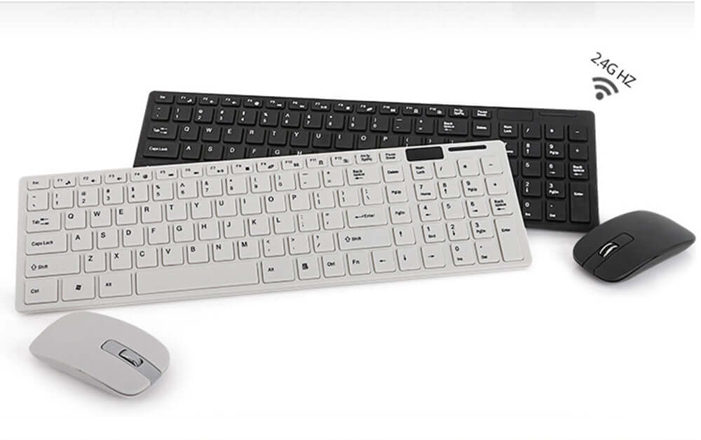 2.4Ghz Wireless Keyboard Mouse White - The Shopsite