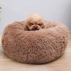 Plush Pet Bed Pet Sofa Pet Beds, Dog Round Cat Winter Warm Sleeping Bag Long Plush Soft Pet - The Shopsite