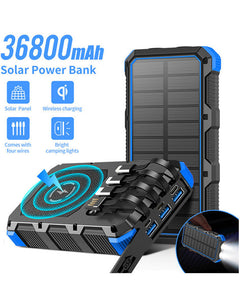 Wireless Solar Power Bank 36800mAh