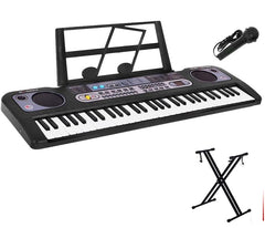 Keyboard Piano with Microphone & Music Stand and X Stand - The Shopsite