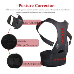 Posture Back Support Brace Belt Back Posture Corrector Lumbar Shoulder Support Brace Belt Men Women - The Shopsite