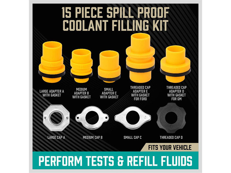 Car Accessories 1 Set Durable Spill Proof Coolant Filling Kit No