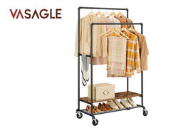 VASAGLE Clothes Rack Garment Rack with 2 Rails