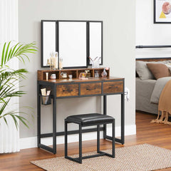 VASAGLE Makeup Vanity with Stool Dressing Table