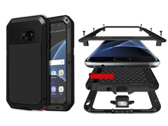 Samsung S6 Case, Metallic Black Shockproof Slim Metal Armor Case - The Shopsite