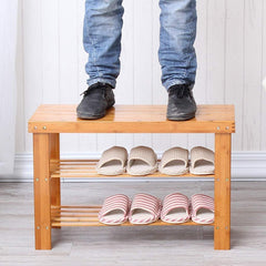 Shoe Rack Wide Storage Cover Shelf Wood Amboo Frame For Home & Commercial - The Shopsite