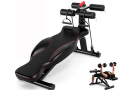 Weight Bench Sit Up Bench with resistance bands, sit up bench, abdominal trainer - The Shopsite