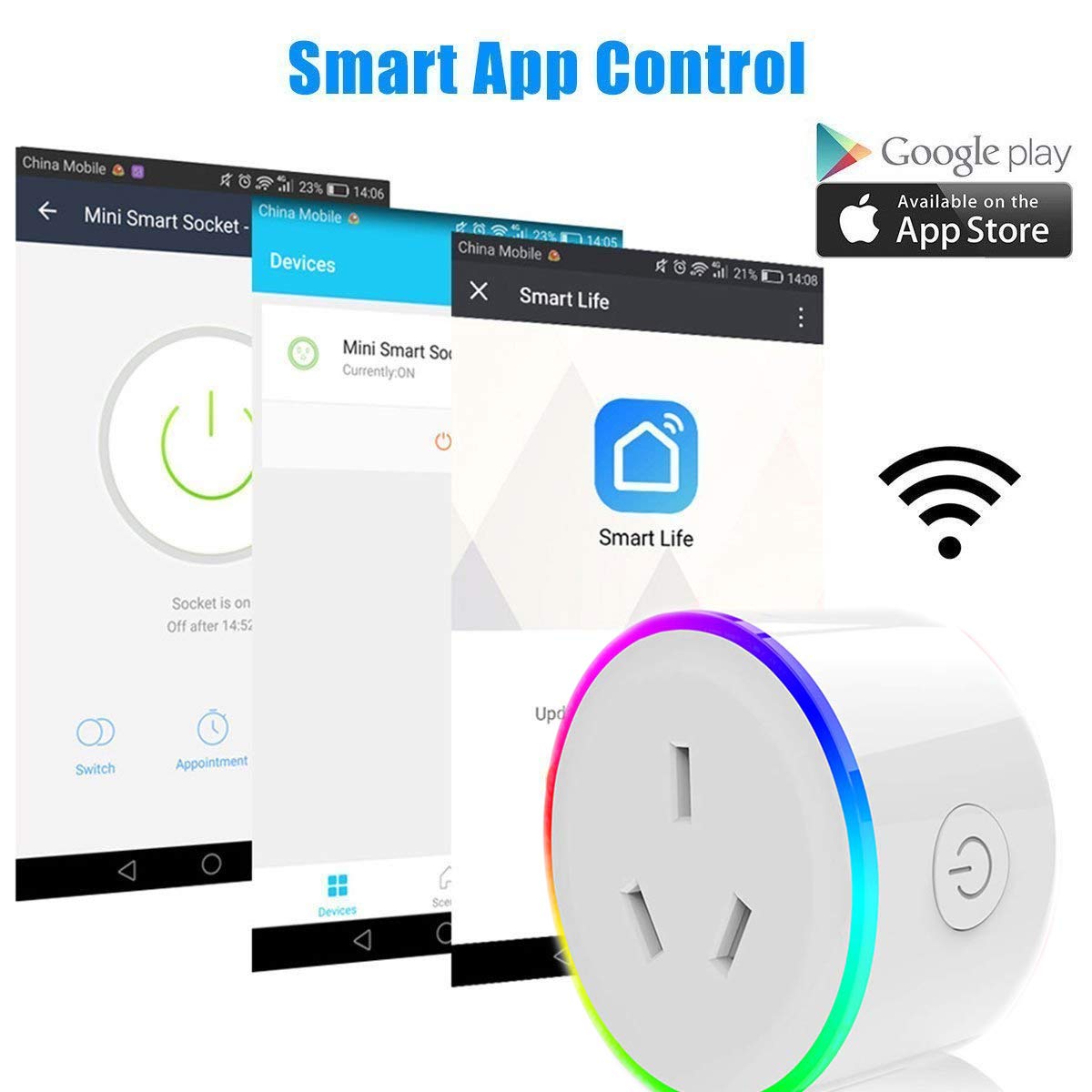 Wifi Smart Plug with RGB light - The Shopsite