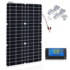 Solar Panel with controller and mount 60W Monocrystalline - The Shopsite