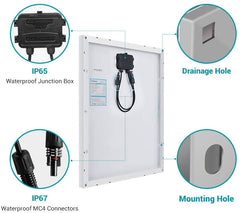 Monocrystalline Solar Panel 50W 12V with controller and mount - The Shopsite