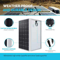 Solar Panel Mono Crystalline 100W with controller and mount - The Shopsite