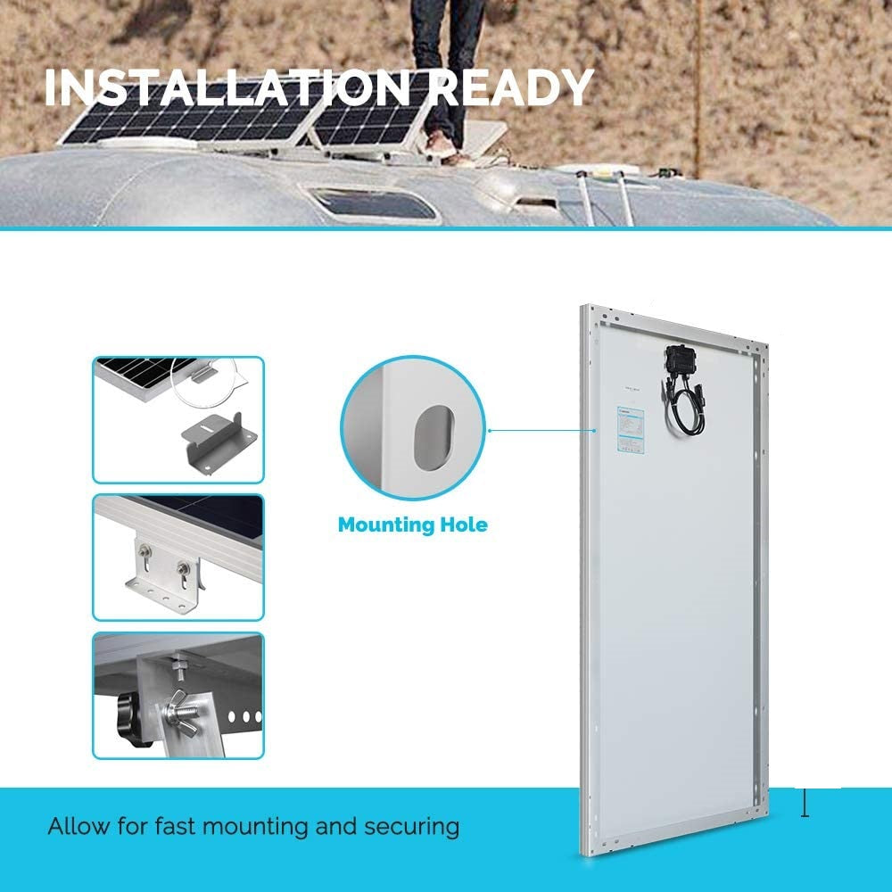 Solar Panel Mono Crystalline 100W with controller and mount - The Shopsite