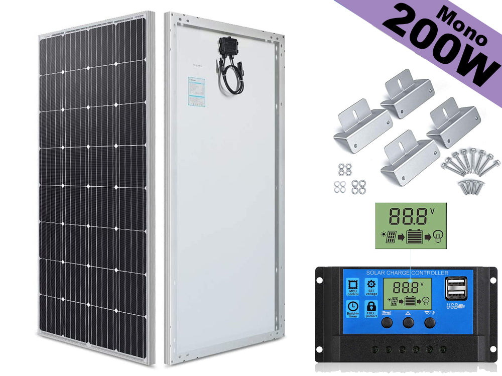 Solar Panel 200W Monocrystalline kit - The Shopsite