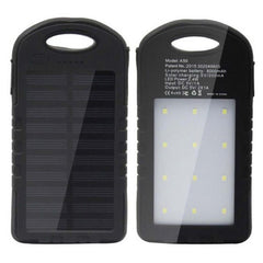 Solar Power Bank 8000mAh Black LED Torch Light - The Shopsite