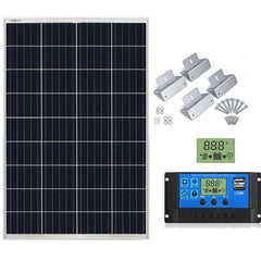 Solar Panel 50W Poly-crystalline with controller and mount - The Shopsite