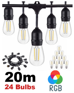 Festoon Lights with 20M 24 bulbs RGB