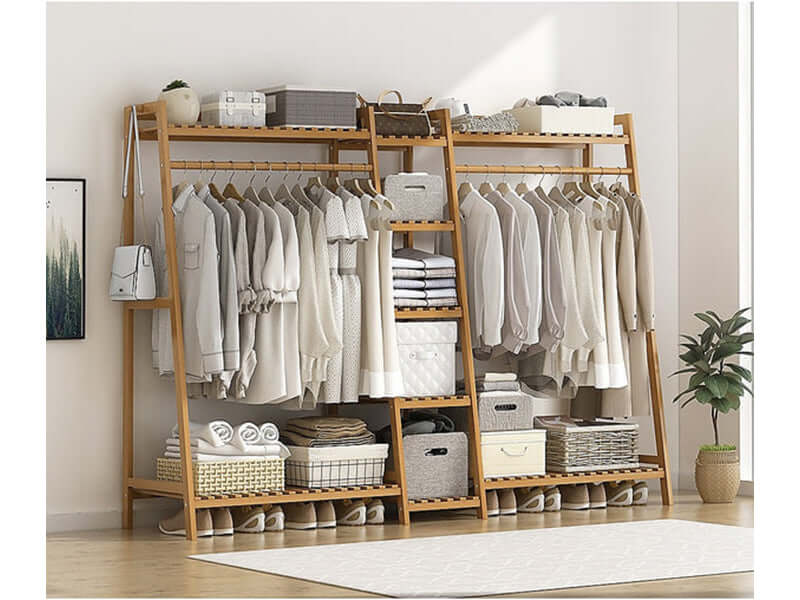 Storage Ikea Wardrobe Hanging Bar Bamboo Wardrobe Clothes Rack