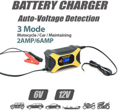 Car Battery Charger 6Amp 6V 12V 24V For Agm Lead Acid Battery - The Shopsite