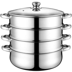 Steamer Cooker 30CM 3-Tier Stainless Steel Steamer Pot