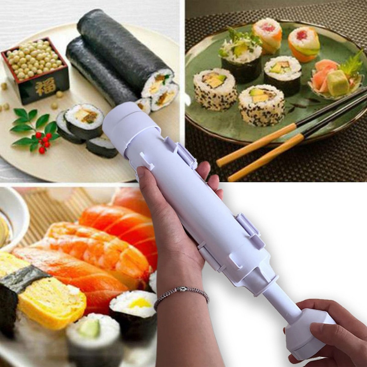 Sushi Making Tube Kit Machine Apparatus Rolling Rice Roller Mold DIY Maker  Tool