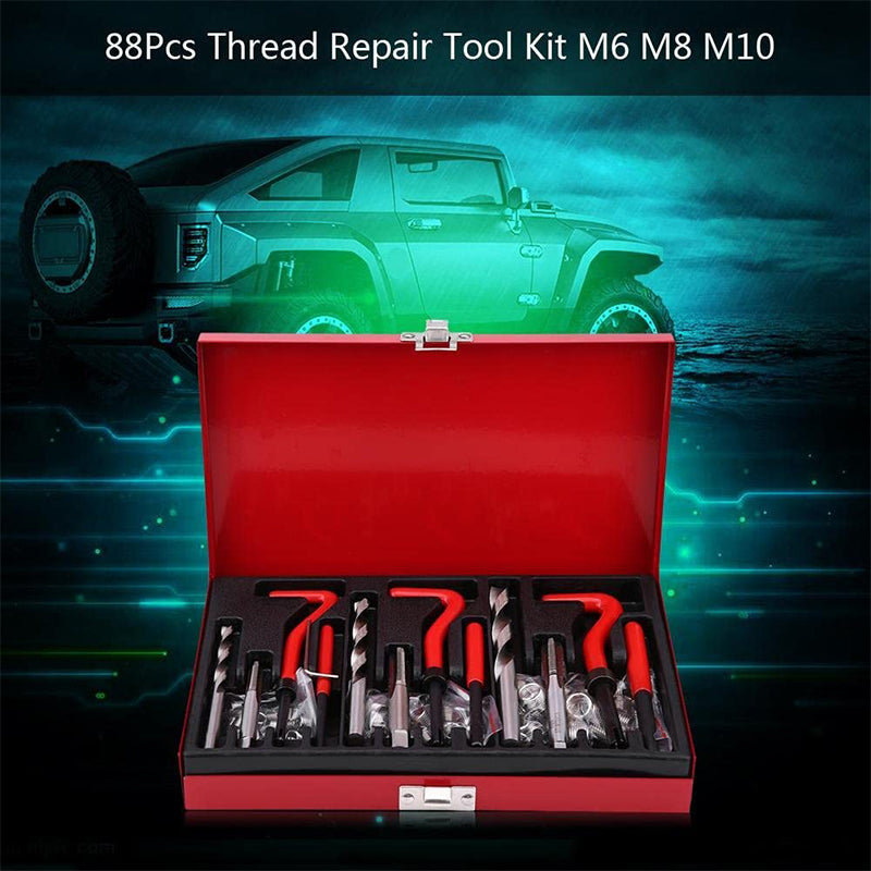 88Pcs Engine Block Damaged Thread Repair Tool Kit M6 M8 M10