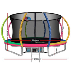 12FT Trampoline Round Trampolines With Basketball Hoop - The Shopsite