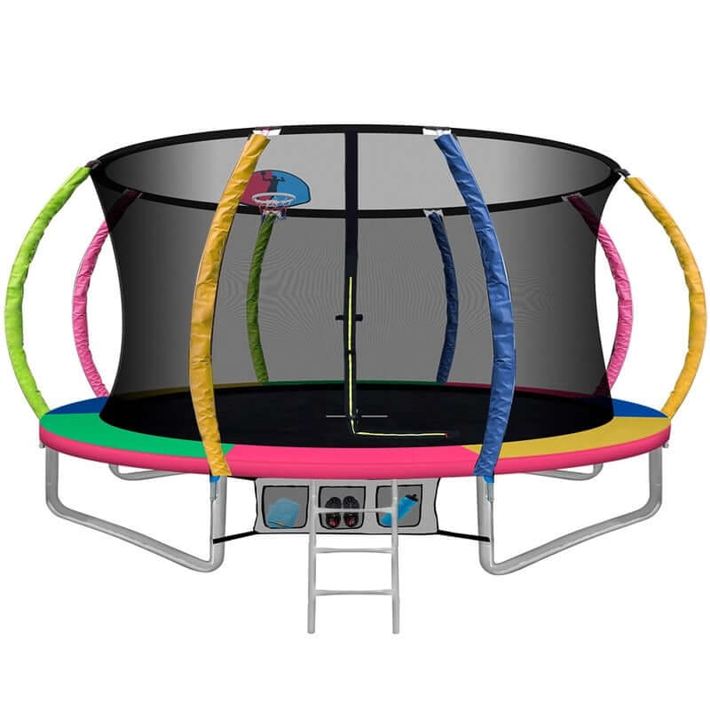 12FT Trampoline Round Trampolines With Basketball Hoop - The Shopsite